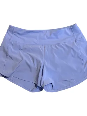 Lululemon Athletica Light Blue/Purple Hydrangea Speed Up MR 4” Lined Shorts thumbnail 2