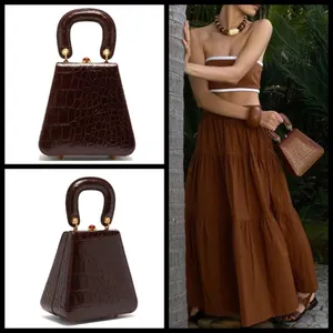 💕STAUD💕 Kenny Bag Brown Crocodile Embossed thumbnail 2