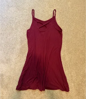 Mossimo Supply Co Maroon Cross Back Dress thumbnail 2