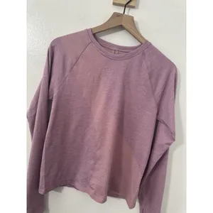 Outdoor Voices Seamless Long Sleeve Athletic Top SeamlessPique Pink Lightweight thumbnail 3