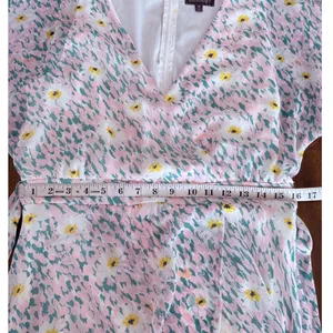 Luxology Women Pink Mint Floral‎ Faux Wrap Maxi Dress Short Flutter Sleeve NWT thumbnail 13