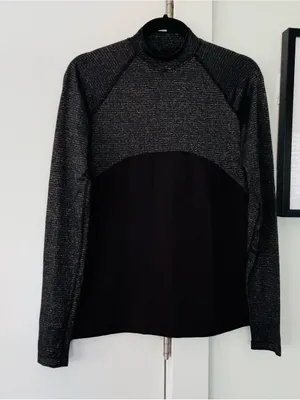 Women's Nike Pro Warm Long sleeve mockneck black/silver reflective top size M thumbnail 6