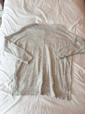 American Eagle White Waffle Knit Long Sleeve Top Size XS thumbnail 2
