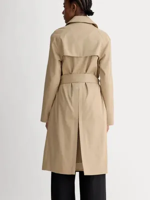 Everlane The Cotton Modern Trench Coat Size XXS Khaki Tan Cornstalk Lined thumbnail 4