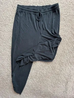 Express Womens Black Sandwashed Ruched Hem Joggers Large Modal Lounge Pants thumbnail 7