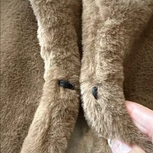 ELLIE & KATE Brown Faux Fur Teddy Bear Jacket Coat NWT Size Medium thumbnail 4