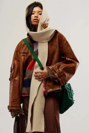 NWT FREE PEOPLE All For You Hooded Scarf In Mushroom One size No refunds returns or cancellations thumbnail 1