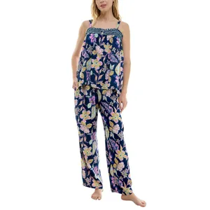 NEW Roudelain Knit Smocked Swing Pajama Shirt Top EHJE150M Rain Forest Blue M thumbnail 6