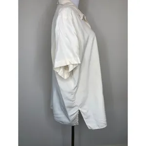 Cream Jacque & Koko Silk Short Sleeve Button Up Shirt Sz 18/20 thumbnail 4