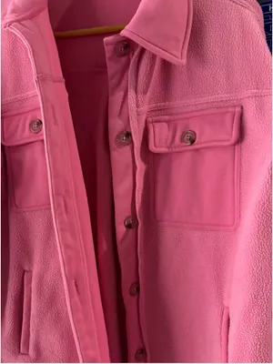 Women's English Factory Pink Fleece Teddy Jacket Size S thumbnail 7