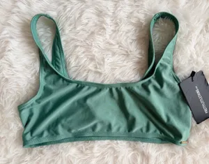 PrettyLittleThing Jade Mix & Match Square Neck Bikini Top US 8 thumbnail 1