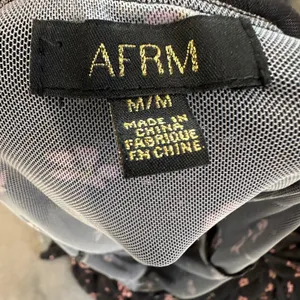 AFRM Black Floral Off the Shoulder Mesh Top MEDIUM Ruched Sheer Bodycon Pink $68 thumbnail 12