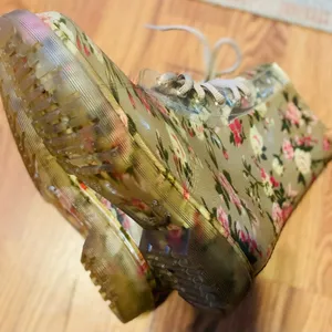 floral Roses Bootie shoes Clear Rubber Women size 38 /7.5 thumbnail 7