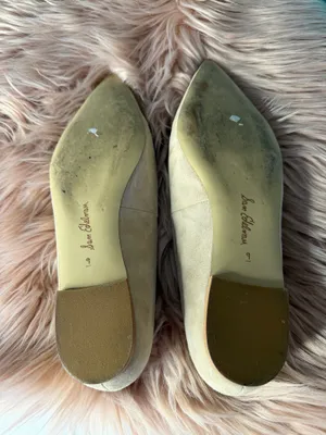 Sam Edelman Cream Wanda Suede Pointed Toe Flats Size 9 thumbnail 3