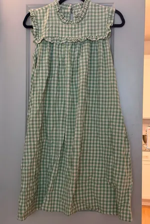 Mata trader green gingham dress thumbnail 1