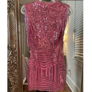 superdown Pink Sequin Midi Dress thumbnail 4