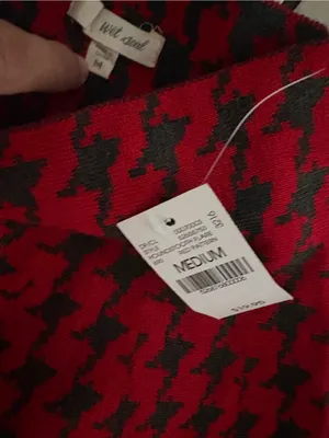 Wet Seal Red and Dark Gray Houndstooth Skirt thumbnail 2