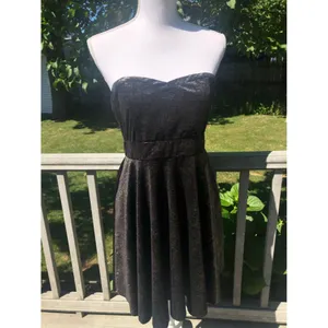 Free People Fit And Flare Strapless Metallic Dress Large thumbnail 3