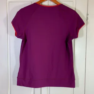 Nike Fit Dry Womens Large Purple Red Mesh Trim Athletic Training T-Shirt Gym Run thumbnail 7