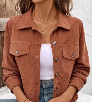 Boutique Stylish Button Front Jacket for Autumn thumbnail 2