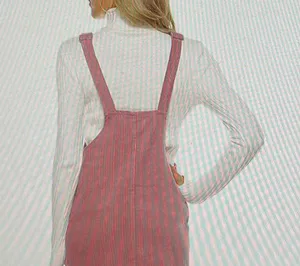 Pink Corduroy Overall Bib Pinafore Suspender Dress, size S thumbnail 3