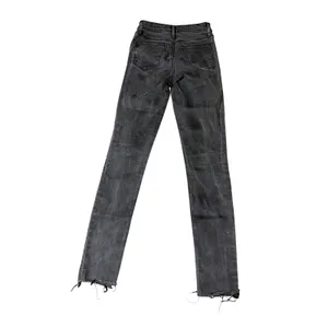 Gap Denim 24R True Skinny‎ Black Stretch Jeans Raw Hem 28" Inseam Mid-High Rise thumbnail 7