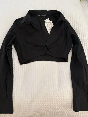 Zara Black Cutout Blouse thumbnail 1