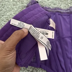 Victoria’s Secret Purple Lace Corset-Style Top thumbnail 5
