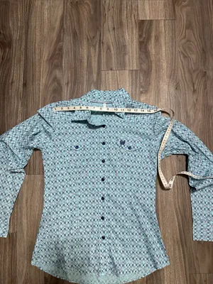 Cinch Women's Light Blue Printed Button-Down Shirt thumbnail 12