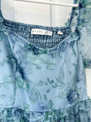 Altar'd State blue floral mini dress S thumbnail 5