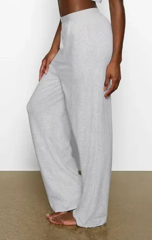 SKIMS Women's Light Heather Grey Boyfriend Loose Lounge Pants Size XL thumbnail 2