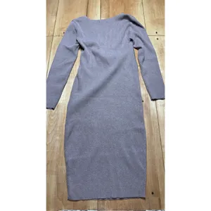 SHEIN Womens Mauve Ribbed Knit Criss Cross Wrap V-Neck Midi‎ Bodycon Dress Large thumbnail 5