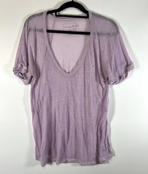 We The Free Burnout T-Shirt Women's Oversized XS V-Neck Boho‎ Lagenlook Slouchy thumbnail 1
