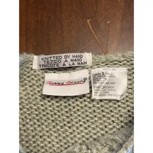 Vintage Bobbie Brooks Womens Sweater Beaded Floral Hand Knitted Cottage Cute Y2K thumbnail 3
