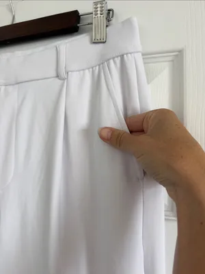 Halara HaloTekAir Wide Leg Pants White Size Large Stretch Pull On NWT thumbnail 3