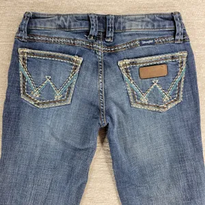 Wrangler Retro Low Rise Boot Cut Jeans Size 0/34 Tall Medium Wash Denim Western thumbnail 2