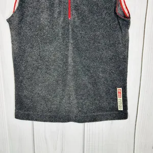Abercrombie Fitch Womens Size XS Fleece 1/4 Zip Vest Gray Red Trim Vintage thumbnail 3