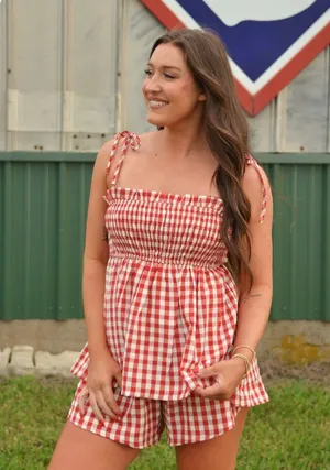 Red Gingham Set Size M thumbnail 1