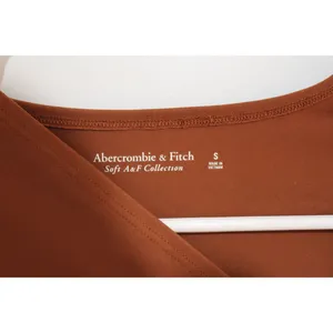Womens Abercrombie & Fitch Soft AF Brown V Neck Long Sleeve Bodysuit Size Small thumbnail 3