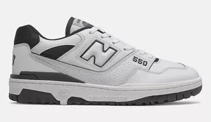 New Balance 550 White and Black Sneakers thumbnail 1