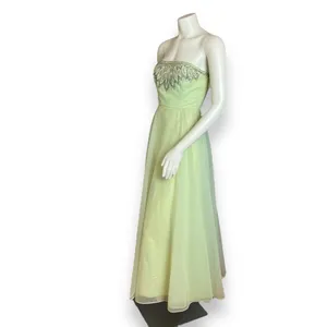 Vintage 50s Formal Dress Prom Strapless Pale Green Elegant‎ Hollywood Glamorous thumbnail 12