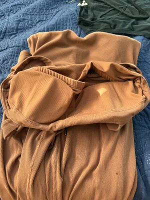 VUORI Pose Mudra Jumpsuit Ribbed Drawstring Athleisure Hazelnut Brown Size Large thumbnail 11