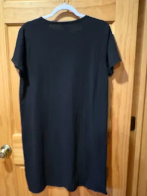 J.Crew Short-Sleeve T-Shirt Dress black women’s L thumbnail 2