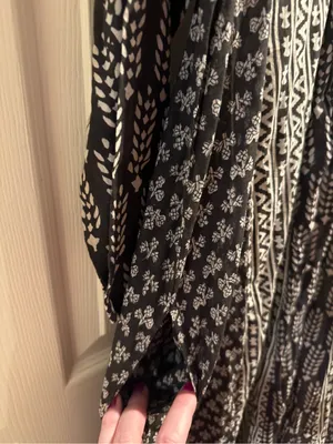 World Market Black and Beige Boho Print Kaftan Midi Dress thumbnail 11