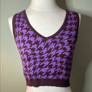 Pacsun Purple Houndstooth Women's‎ Top thumbnail 1