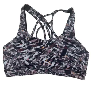 Lululemon‎ Strappy Back Sports Bra Geometric Print Size 4 Workout Gym thumbnail 1