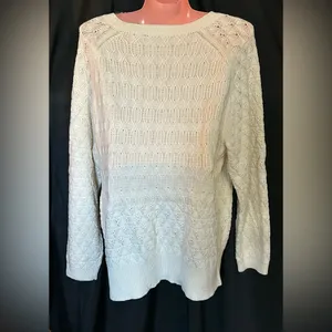 Preswick & Moore Women’s Classic Cream Cable Knit Sweater 3X NWT thumbnail 2