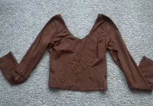 Lululemon Java brown long sleeve cropped top  thumbnail 1