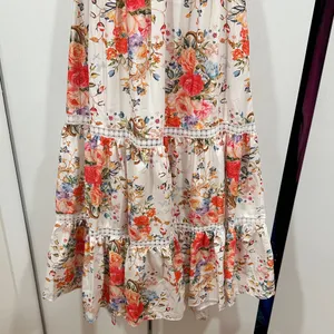 Floral Ruffle Tiered maxi dress Pink Size L thumbnail 4