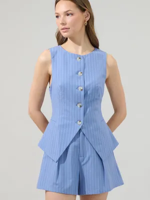 Sugarlips Marbles Striped Button Up Vest Top thumbnail 3
